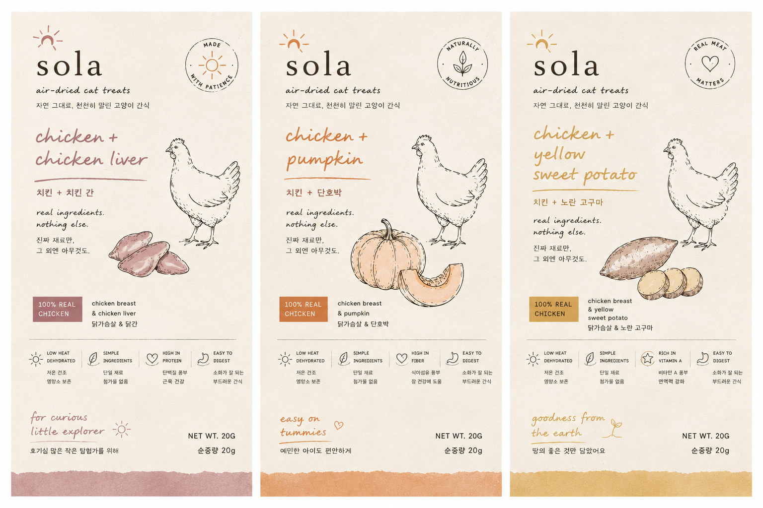 Sola Chicken & Pumpkin cat treat — 20g